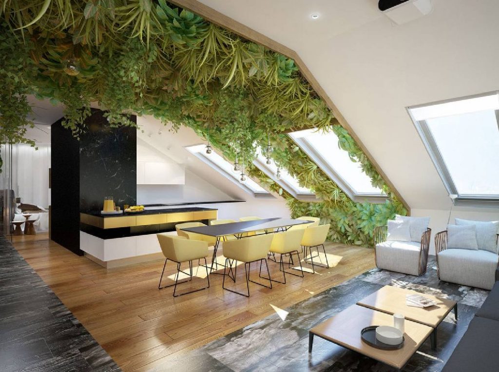 Interior casa ecologica